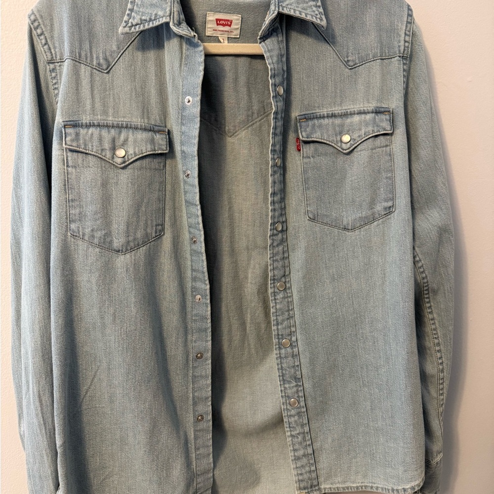 Levi's Light Blue Denim Western Button-Down Shirt